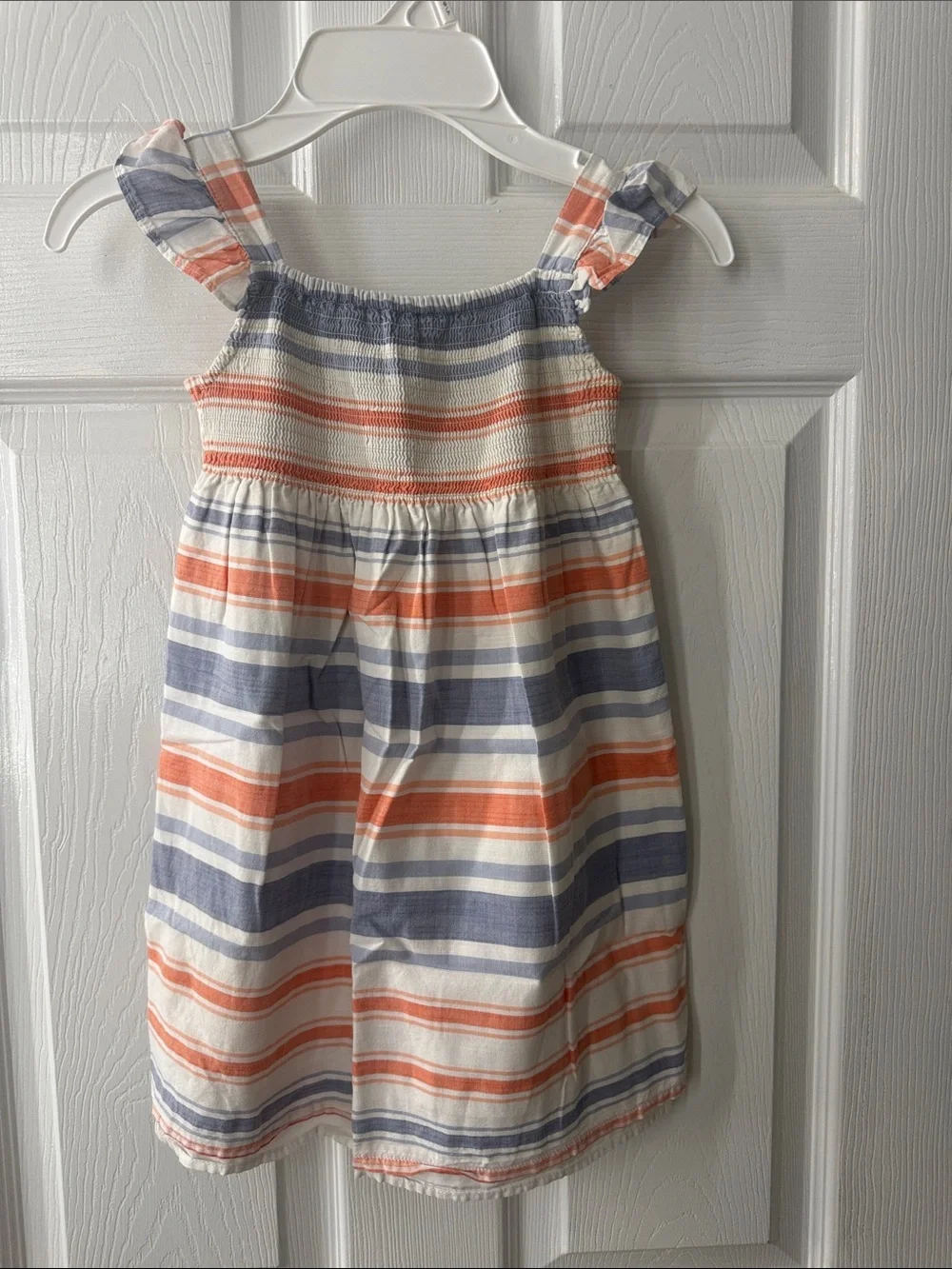 Gymboree Girls' White & Coral Sun Dresses with Blue Print